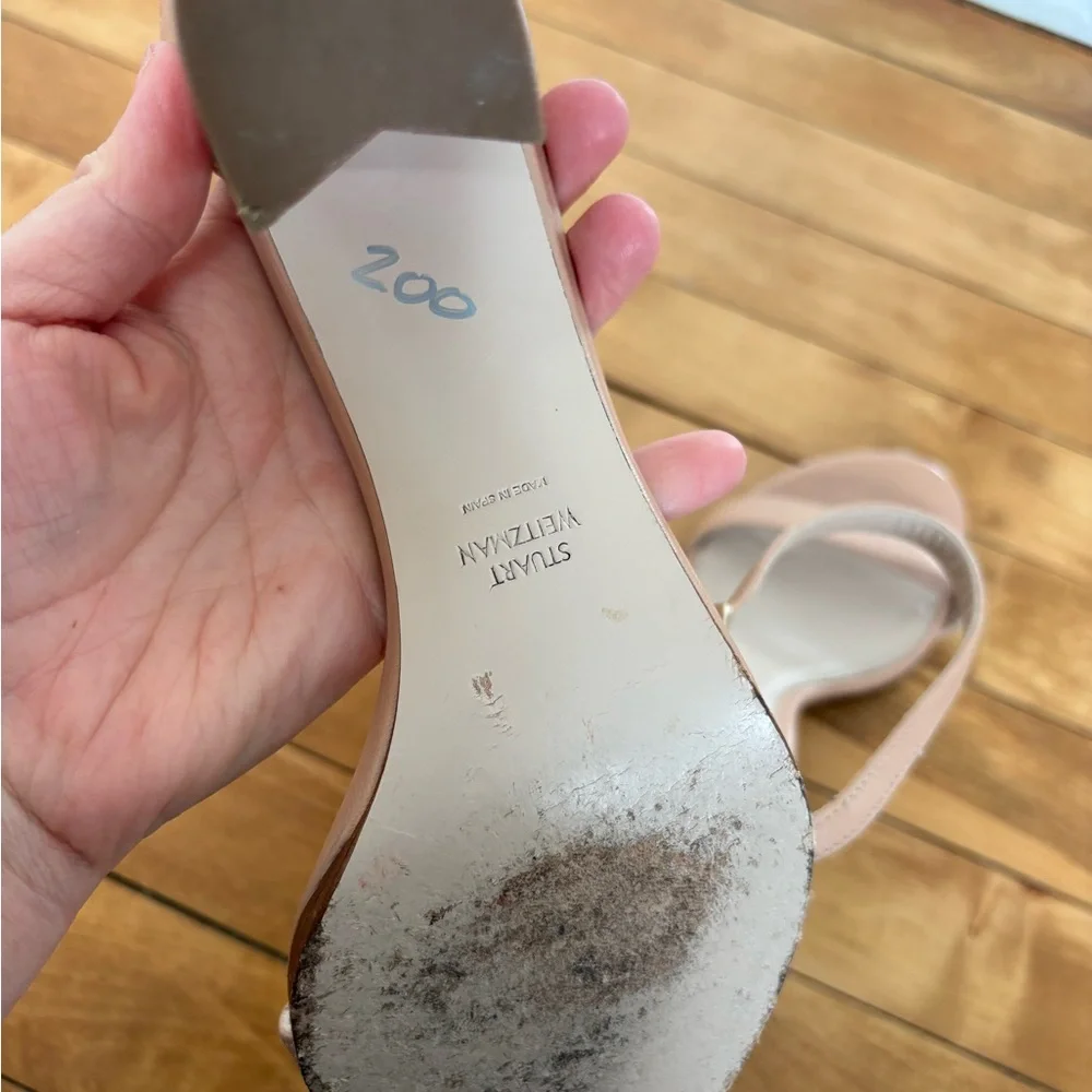 Stuart Weitzman Nude Ankle Strap Heels - Picture 9 of 10